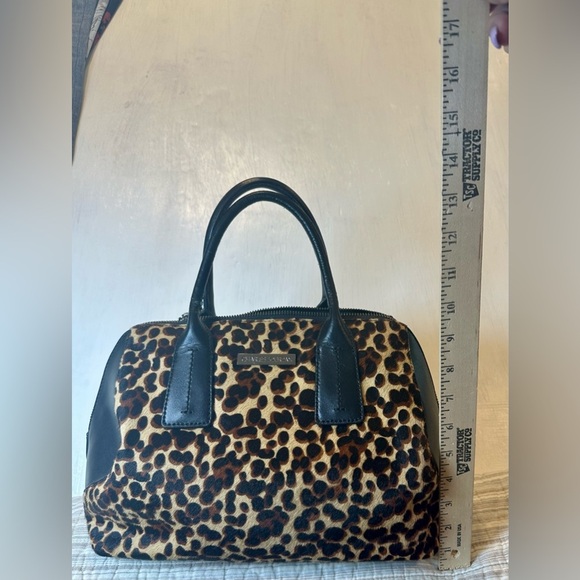 Charles Jourdan Leopard Print Haircalf Satchel Bag – Genuine Leather - Picture 16 of 16
